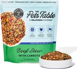 The Pets Table Freshly-Made Frozen Human-Grade Beef Stew Dog Food, 15-oz pouch, 6 count