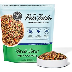 The Pets Table Freshly-Made Frozen Human-Grade Beef Stew Dog Food, 15-oz pouch, 6 count