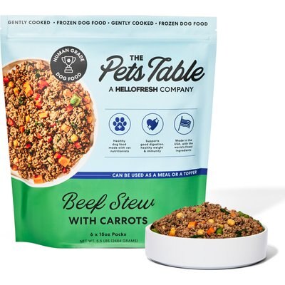 The Pets Table The Pets Table Freshly-Made Frozen Human-Grade Beef Stew Dog Food, 15-oz pouch, 6 count