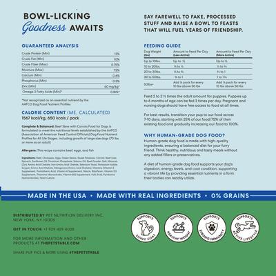 Show full view: The Pets Table Freshly-Made Frozen Human-Grade Beef Stew Dog Food, 15-oz pouch, 6 count slide 3 of 11