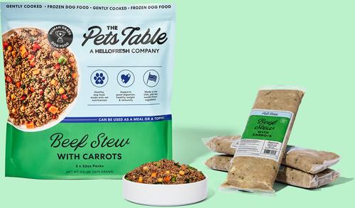 Show full view: The Pets Table Freshly-Made Frozen Human-Grade Beef Stew Dog Food, 32-oz pouch, 3 count slide 4 of 11