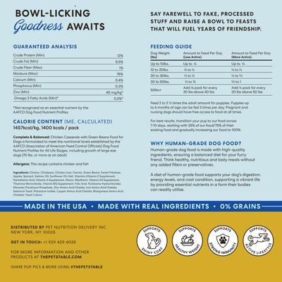 Show full view: The Pets Table Freshly-Made Frozen Human-Grade Chicken Casserole Dog Food, 34-oz pouch, 3 count slide 3 of 11