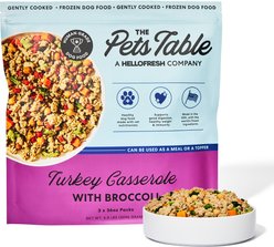 The Pets Table Freshly-Made Frozen Human-Grade Turkey Casserole Dog Food, 36-oz pouch, 3 count