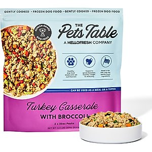 The Pets Table Freshly-Made Frozen Human-Grade Turkey Casserole Dog Food, 36-oz pouch, 3 count