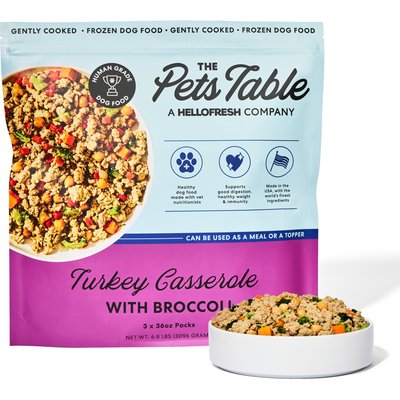 The Pets Table The Pets Table Freshly-Made Frozen Human-Grade Turkey Casserole Dog Food, 36-oz pouch, 3 count