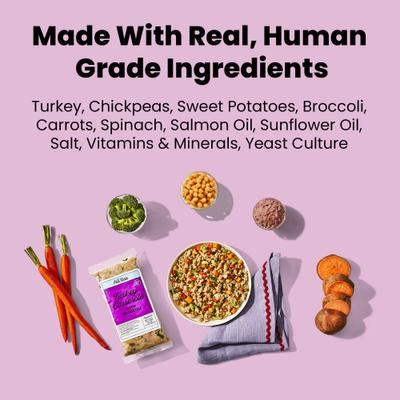 Show full view: The Pets Table Freshly-Made Frozen Human-Grade Turkey Casserole Dog Food, 36-oz pouch, 3 count slide 5 of 11