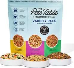 The Pets Table Freshly-Made Frozen Human-Grade Variety Pack Dog Food, 15 to 17-oz pouches, 6 count