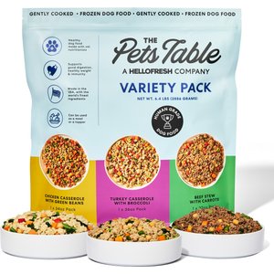 The Pets Table Freshly-Made Frozen Human-Grade Variety Pack Dog Food, 32 to 36-oz pouches, 3 count