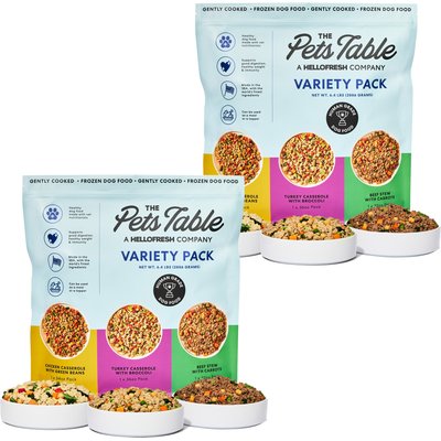 The Pets Table The Pets Table Freshly-Made Frozen Human-Grade Variety Pack Dog Food, 32 to 36-oz pouches, bundle of 6