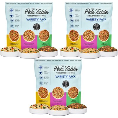 The Pets Table The Pets Table Freshly-Made Frozen Human-Grade Variety Pack Dog Food, 32 to 36-oz pouches, bundle of 9