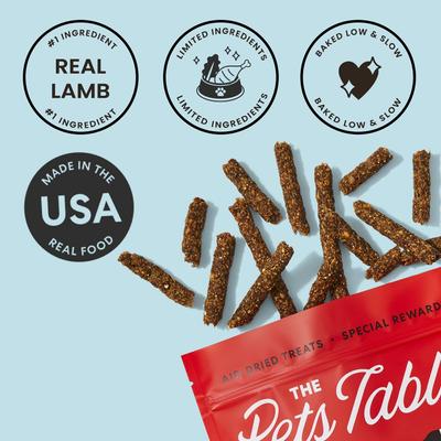 Show full view: The Pets Table Lamb Limited Ingredient Diet Air-Dried Dog Treats, 8-oz bag slide 5 of 6