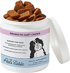 The Pets Table Probiotic Duck Flavored Soft Chew Gut Health & Digestion Aid Supplement for Dogs, 60 count