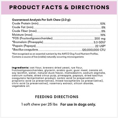 Show full view: The Pets Table Probiotic Duck Flavored Soft Chew Gut Health & Digestion Aid Supplement for Dogs, 60 count slide 3 of 7