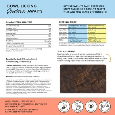 Show full view: The Pets Table Salmon & Whitefish with Pumpkin Grain-Free Air-Dried Dog Food, 16-oz bag slide 3 of 9