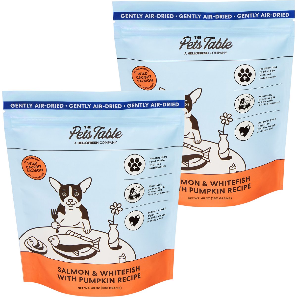 The Pets Table Salmon & Whitefish with Pumpkin Grain-Free Air-Dried Dog Food, 96-oz bundle