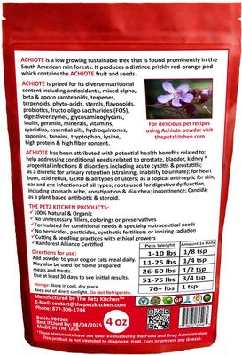 Show full view: The Petz Kitchen Achiote Powder Dog & Cat Supplement, 4-oz bag slide 3 of 5