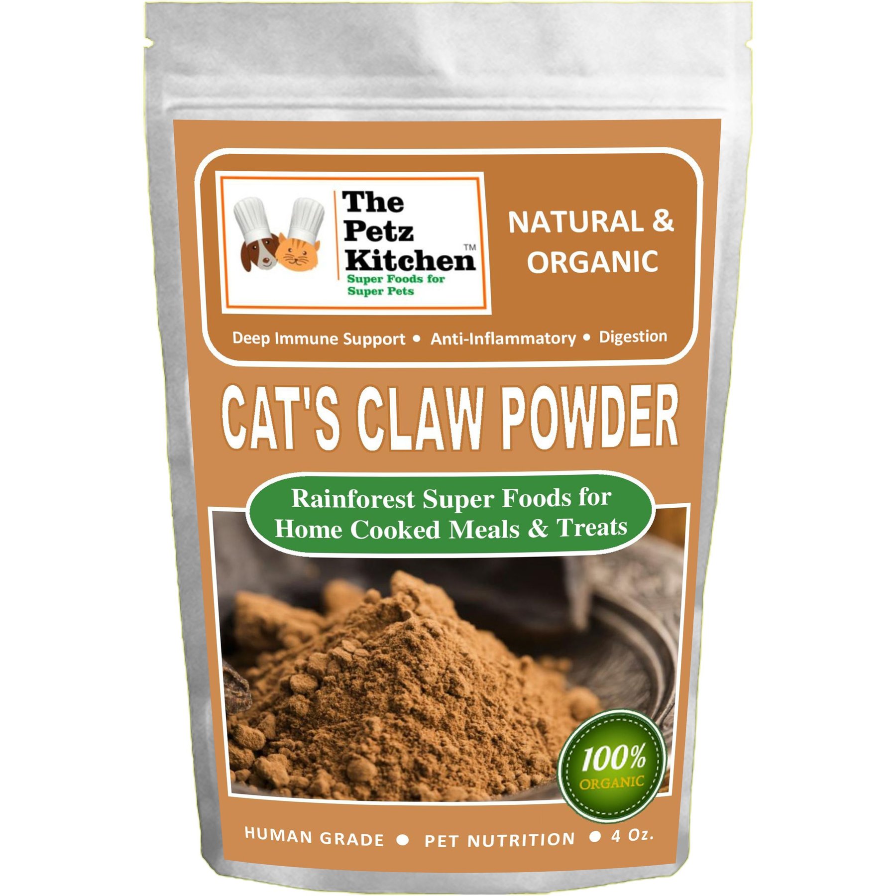 The Petz Kitchen Cat's Claw Powder Dog & Cat Supplement, 4-oz bag