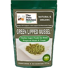 The Petz Kitchen Green Lipped Mussel Omega 3 & 6 Joint & Inflammation Support Dog & Cat Supplement, 4-oz jar