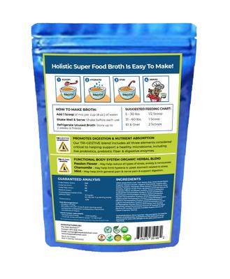 Show full view: The Petz Kitchen Holistic Super Food Broth Anxiety Support Pork Flavor Concentrate Powder Dog & Cat Supplement, 4.5-oz bag slide 3 of 8