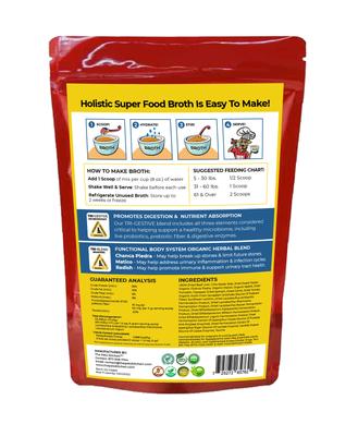 Show full view: The Petz Kitchen Holistic Super Food Broth Stone Breaker Support Beef Flavor Concentrate Powder Dog & Cat Supplement, 4.5-oz bag slide 3 of 8