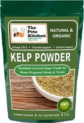 The Petz Kitchen Kelp Omega 3 Thyroid & Whole Body Multi-Mineral, Multi-Vitamin & Dental Support Dog & Cat Supplement, 4-oz jar