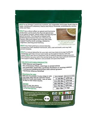 Show full view: The Petz Kitchen Kelp Omega 3 Thyroid & Whole Body Multi-Mineral, Multi-Vitamin & Dental Support Dog & Cat Supplement, 8-oz jar slide 3 of 5