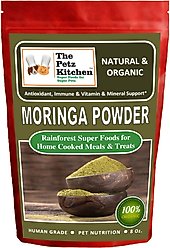 The Petz Kitchen Moringa Leaf Powder Antioxidant Vitamin & Mineral Support Dog & Cat Supplement, 8-oz jar