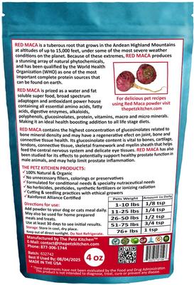 Show full view: The Petz Kitchen Red Maca Powder Dog & Cat Supplement, 4-oz bag slide 3 of 5