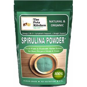 The Petz Kitchen Spirulina Omega 3 & 6 Lymphatic, Weight & Probiotic Immune Support Dog & Cat Supplement, 4-oz jar