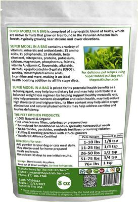 Show full view: The Petz Kitchen Super Model In A Bag Dog & Cat Supplement, 8-oz bag slide 3 of 5