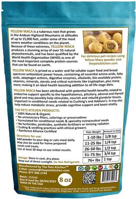 Show full view: The Petz Kitchen Yellow Maca Powder Dog & Cat Supplement, 8-oz bag slide 3 of 6