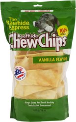 The Rawhide Express Beefhide Chew Chips Vanilla Flavor Dog Treats, 16-oz bag