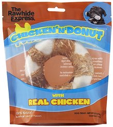 The Rawhide Express Chicken 'n Donut Dog Treat, 4-in, 4-in