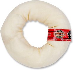 The Rawhide Express Natural Medium Donut Dog Treat, 5-6-in