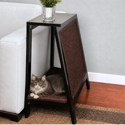 The Refined Feline A-Frame Covered Cat Bed, Ebony