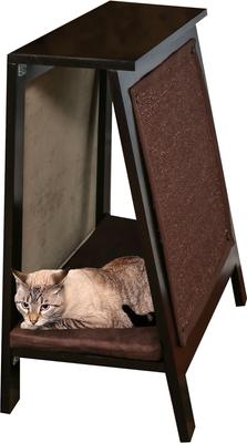 Show full view: The Refined Feline A-Frame Covered Cat Bed, Espresso slide 3 of 5