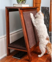 The Refined Feline A-Frame Covered Cat Bed, Mahogany