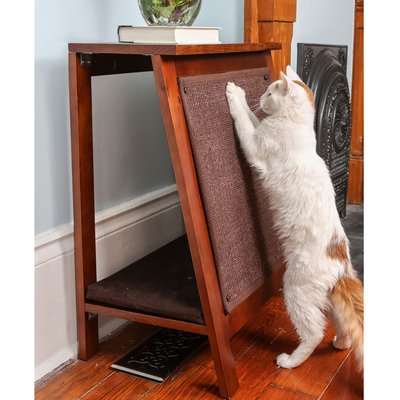 The Refined Feline The Refined Feline A-Frame Covered Cat Bed, Mahogany