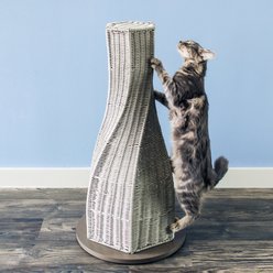 The Refined Feline Calypso 31-in Rattan Cat Scratching Post, Smoke