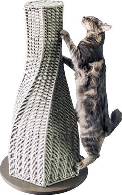 Show full view: The Refined Feline Calypso 31-in Rattan Cat Scratching Post, Smoke slide 3 of 5