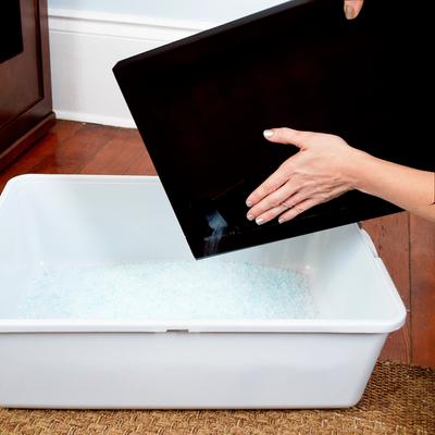 Show full view: The Refined Feline Cat Litter Box Litter Catch, Espresso slide 4 of 7