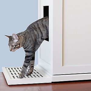 The Refined Feline Cat Litter Box Litter Catch, White