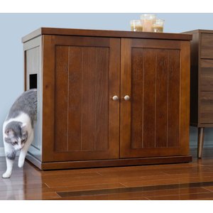 The Refined Feline Cottage Deluxe Cat Litter Box, Mahogany, X-Large