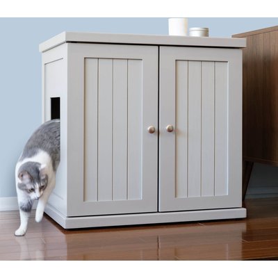 The Refined Feline The Refined Feline Cottage Deluxe Cat Litter Box, Smoke, Large