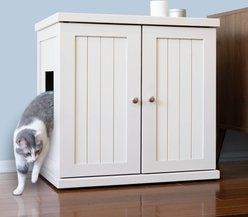 The Refined Feline Cottage Deluxe Cat Litter Box, White, Large