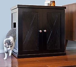 The Refined Feline Farmhouse Deluxe Cat Litter Box, Espresso, Large