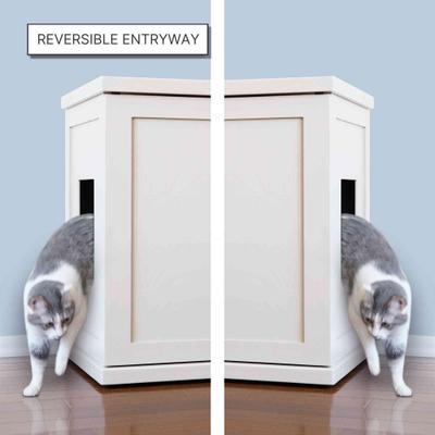 Show full view: The Refined Feline Farmhouse Deluxe Cat Litter Box, Espresso, Large slide 4 of 7