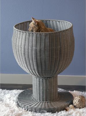 Show full view: The Refined Feline Kitty Ball Cat Bed, Smoke slide 5 of 12