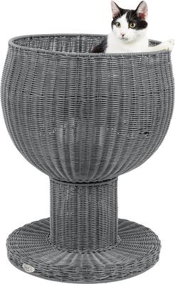 Show full view: The Refined Feline Kitty Ball Cat Bed, Smoke slide 7 of 12