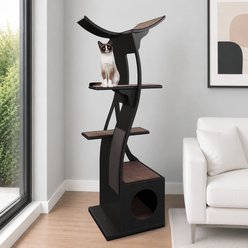 The Refined Feline Lotus 69-in Cat Tree, Ebony
